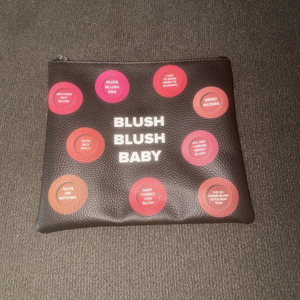 NUDESTIX Blush Blush Baby Zipper Makeup Bag Cosmetic Pouch Black Pink
